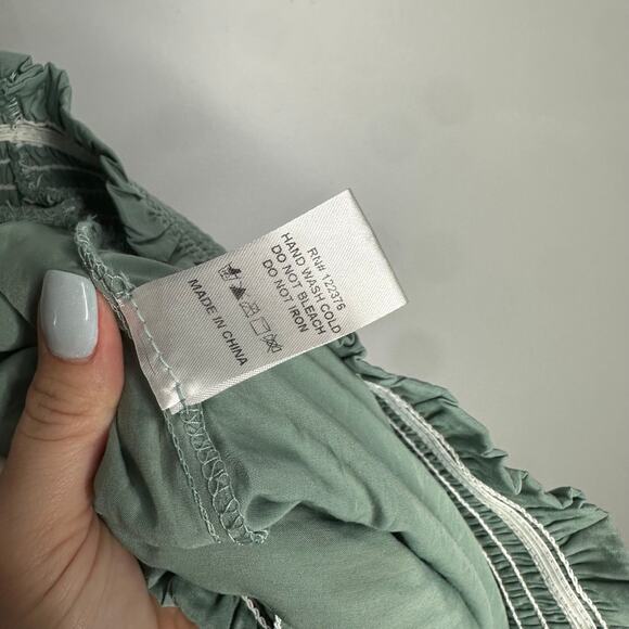 Mustard Seed‎ Women’s Sage Green Smocked Waist Tiered Mini Skort Size L NWT - Picture 6 of 7